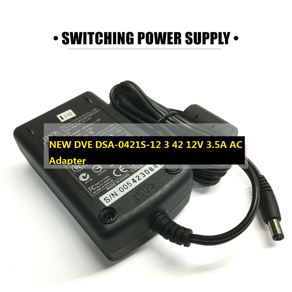 *Brand NEW* DVE DSA-0421S-12 3 42 12V 3.5A AC Adapter KORG DSA-0421S-121 Power Supply Charger